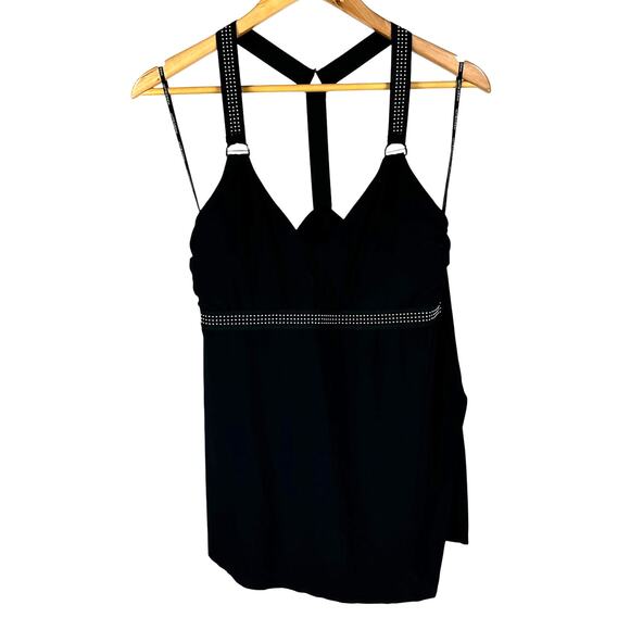 Magicsuit Star Studded Carly Tankini Top Black Women's Size 12 New Without Tag - Picture 2 of 7